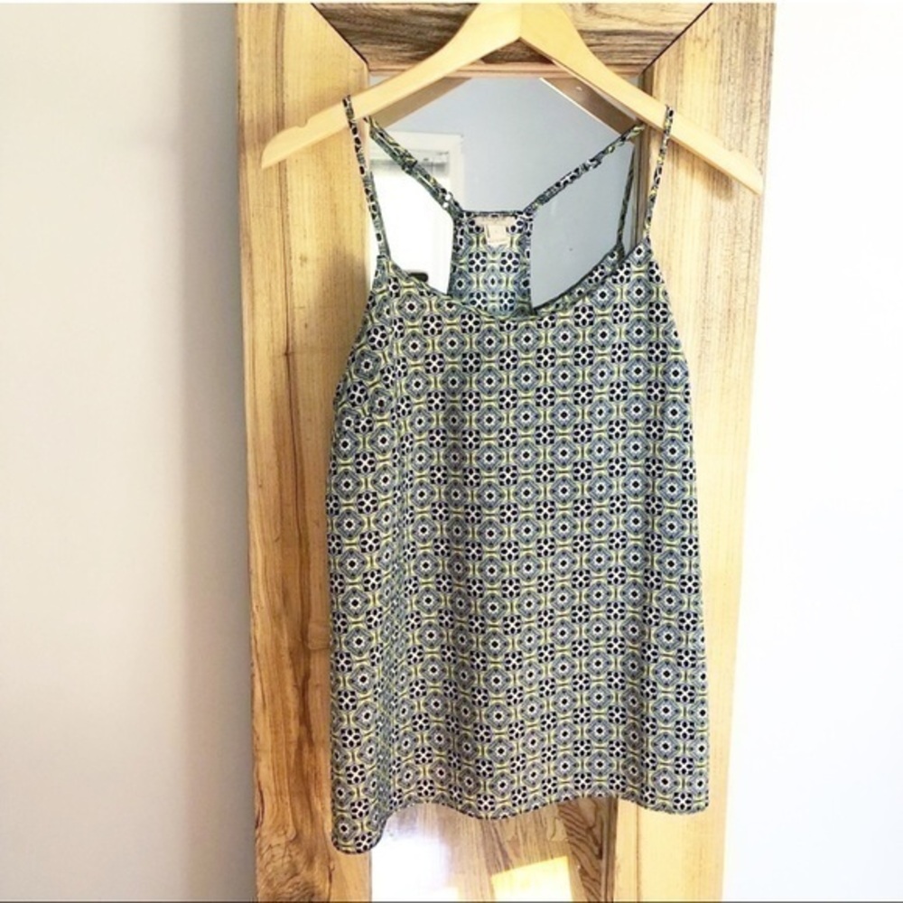 J. Crew Blue Yellow Novelty Racerback Tank Top 4